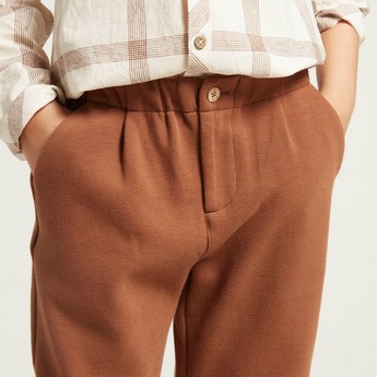 Solid Pants with Pockets and Elasticised Waistband