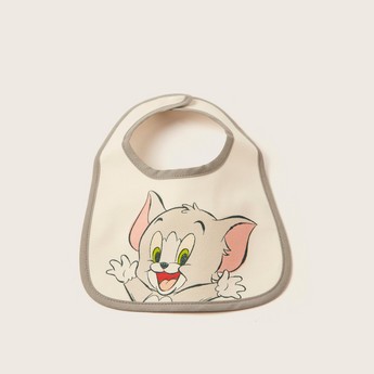 Disney Tom and Jerry Print Bib with Snap Button Closure - Set of 6