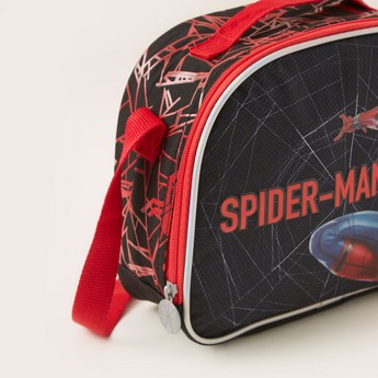 Spider-Man Print Lunch Bag with Strap and Zip Closure