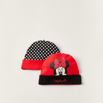 Minnie Mouse Print Beanie - Set of 2