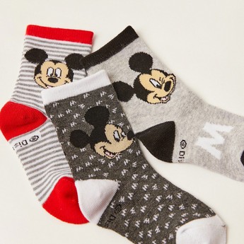 Disney Mickey Mouse Print Socks - Set of 3