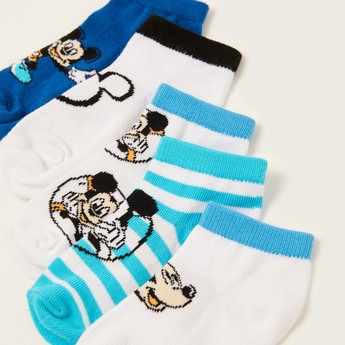 Disney Mickey Mouse Print Ankle Length Socks - Set of 5