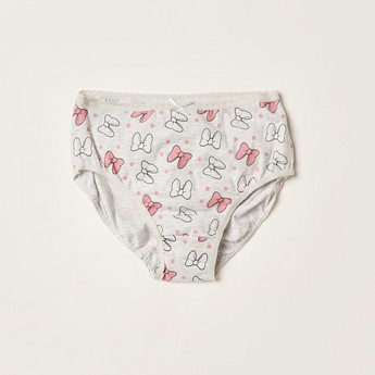 Minnie Mouse Print Briefs with Bow Applique - Set of 3