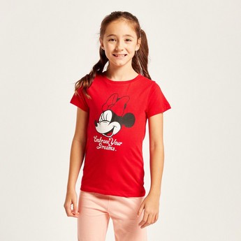 Disney Minnie Mouse Print T-shirt and 3/4 Length Pyjama Set