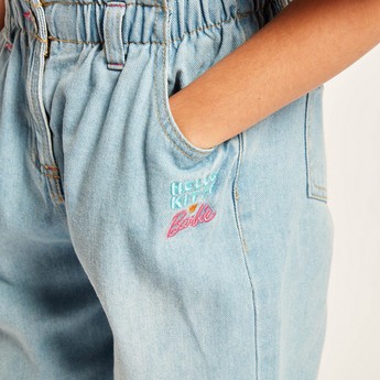 Sanrio Hello Kitty Mid-Rise Jeans with Pockets and Button Closure