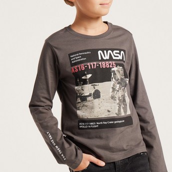 NASA Print T-shirt with Long Sleeves