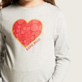 Expo 2020 Graphic Print T-shirt with Long Sleeves