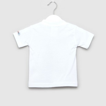 Just Add a Kids Soccer Print T-shirt with Round Neck and Short Sleeves