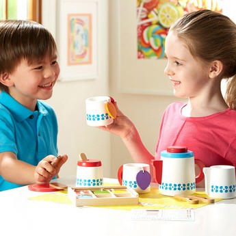 Melissa and Doug Wooden Steep & Serve Tea Set