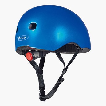 Micro Metallic Helmet with Adjustable Buckle Strap Closure