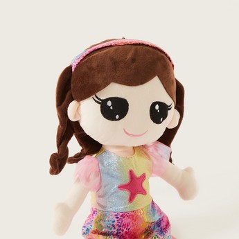 Juniors Doll in Pink Top and Rainbow Skirt - 60 cms