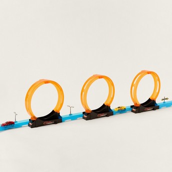 Juniors Super Racer Track Playset with 2 Pull Back Cars