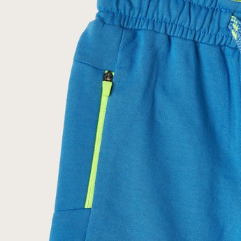 XYZ Solid Shorts with Drawstring Closure and Pockets