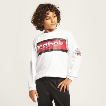 Reebok Logo Print Round Neck Sweatshirt and Joggers Set