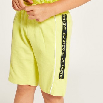 Kappa Logo Detail Shorts with Drawstring Closure and Pockets