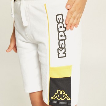 Kappa Logo Print Shorts with Pockets and Drawstring Closure