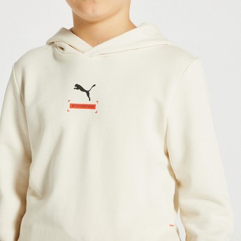 PUMA Logo Detail Sweatshirt with Hood and Long Sleeves