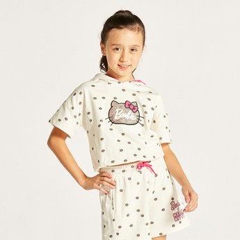 Sanrio Hello Kitty Print T-shirt and Shorts Set