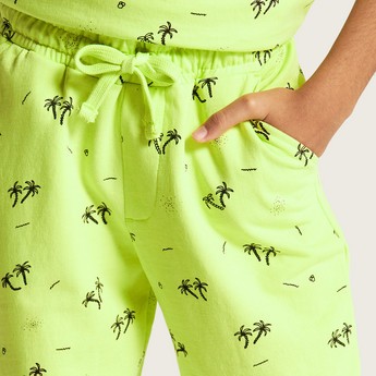 Juniors Printed Shorts with Drawstring Closure and Pockets