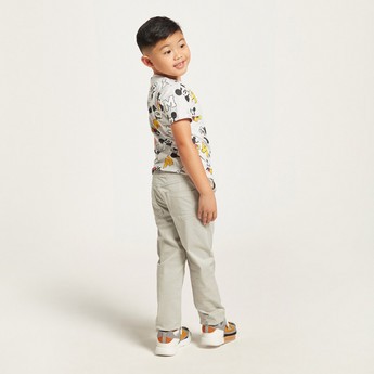 Juniors Solid Pants with Drawstring Closure and Pockets