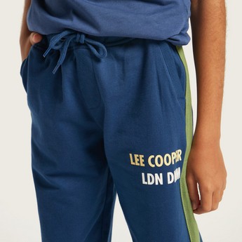 Lee Cooper Printed Knit Pants with Pockets and Drawstring Closure