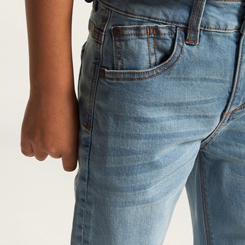 Juniors Solid Jeans with Pocket Detail and Belt Loops