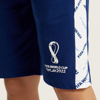 FIFA Printed Shorts with Drawstring Closure and Pockets