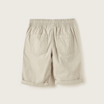 Juniors Solid Shorts with Pockets and Drawstring Closure