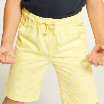 Juniors Printed Shorts with Drawstring Closure and Pockets