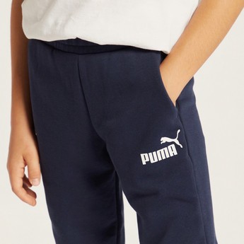 PUMA Logo Print Jog Pants with Pockets and Elasticated Waistband