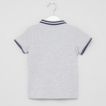 Juniors Textured Polo T-shirt with Short Sleeves