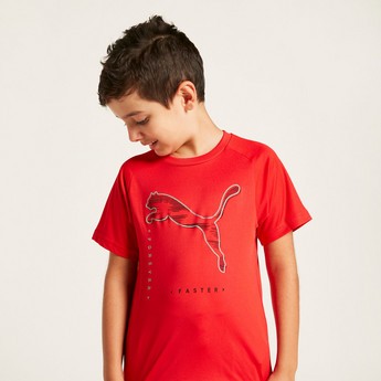 PUMA Printed T-shirt with Crew Neck and Short Sleeves