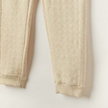 Textured Pants with Drawstring Closure and Pockets