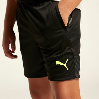 PUMA Logo Print Shorts with Pocket Detail and Drawstring Closure