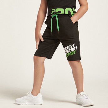 Expo 2020 Graphic Print Shorts with Drawstring Closure