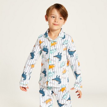 Juniors All Over Dinosaur Print Shirt and Pyjama Set