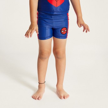 Spider-Man Print Rash Guard and Swim Shorts Set