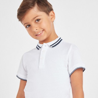 Juniors Solid Polo T-shirt with Short Sleeves