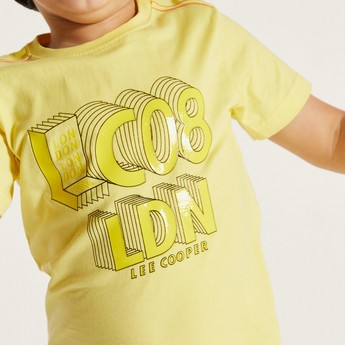 Lee Cooper Printed T-shirt with Crew Neck and Short Sleeves