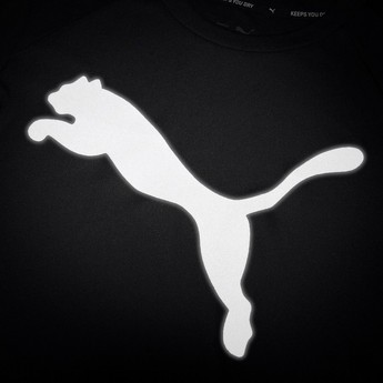 PUMA Logo Print Crew Neck T-shirt with Short Sleeves