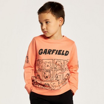 Garfield Print Sweatshirt and Jog Pants Set