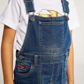 Lee Cooper Solid Dungarees with Pocket Detail and Belt Loops