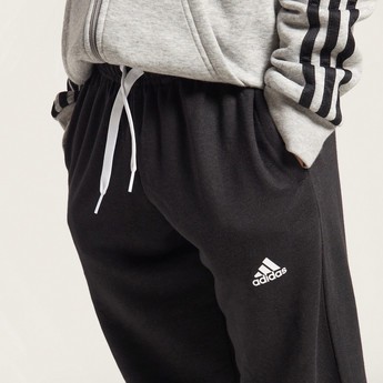 adidas Logo Print Jog Pants with Drawstring Closure and Pockets