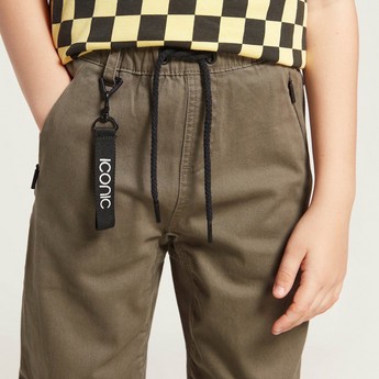 Iconic Solid Pants with Drawstring Closure and Pockets