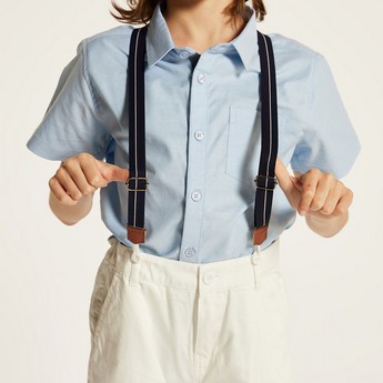 Juniors Solid Shorts with Suspenders and Pockets