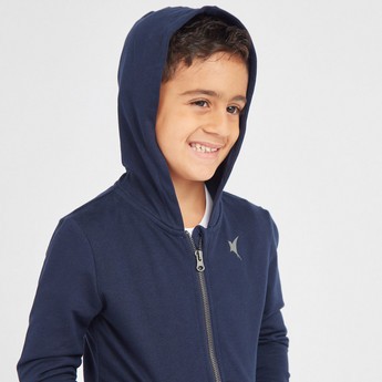 Juniors Solid Jacket with Long Sleeves and Hood