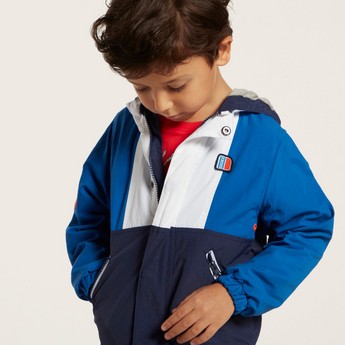 Juniors Panelled Jacket with Hood and Pockets