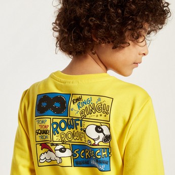 Snoopy Print Pullover with Long Sleeves