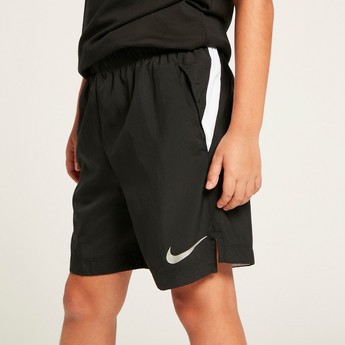 Nike Solid Shorts with Elasticated Waistband and Pockets