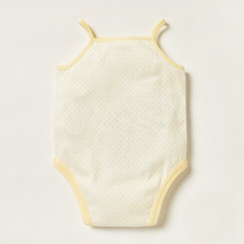 Giggles Polka Dot Sleeveless Bodysuit with Snap Closure